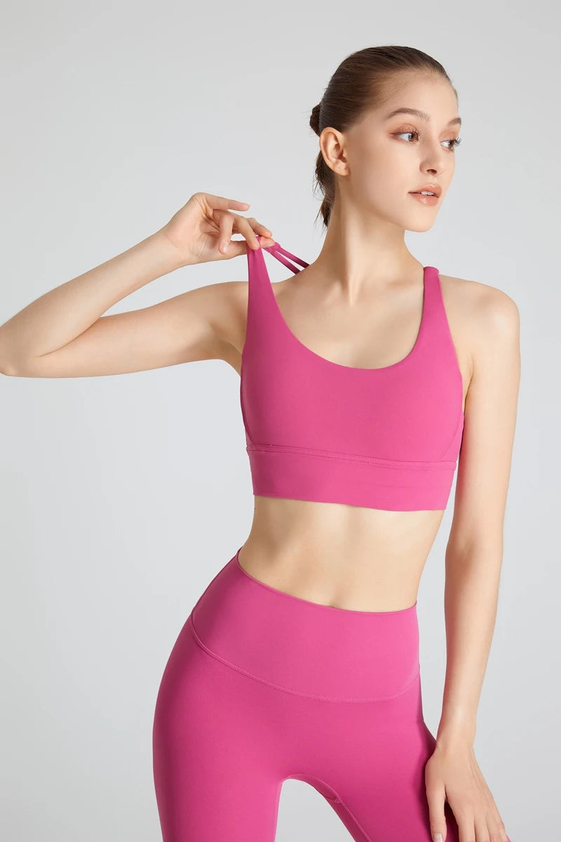 QINACTIVE 17 Colors Sports Bra For Women Gym Top Women's Bras Solid Color Nylon Yoga Bra Sexy Top  Breathable Underwear Fitness