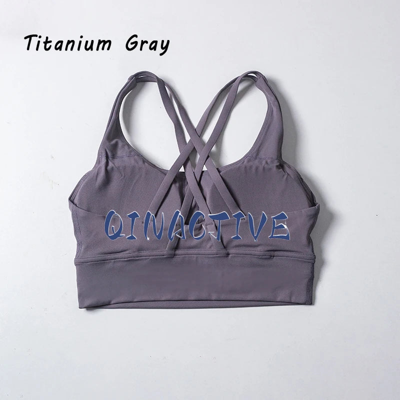QINACTIVE 17 Colors Sports Bra For Women Gym Top Women's Bras Solid Color Nylon Yoga Bra Sexy Top  Breathable Underwear Fitness