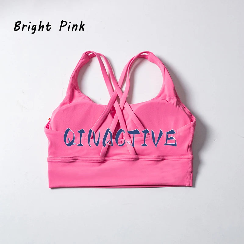 QINACTIVE 17 Colors Sports Bra For Women Gym Top Women's Bras Solid Color Nylon Yoga Bra Sexy Top  Breathable Underwear Fitness