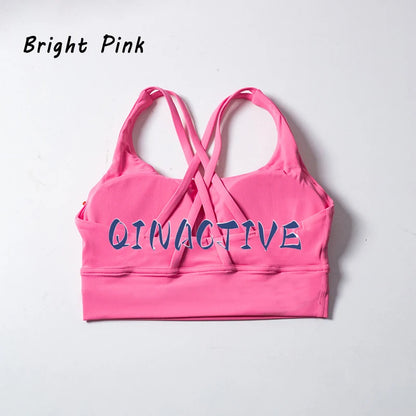 QINACTIVE 17 Colors Sports Bra For Women Gym Top Women's Bras Solid Color Nylon Yoga Bra Sexy Top  Breathable Underwear Fitness