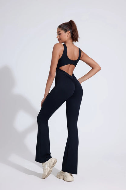 QINACTIV RearV-lift buttocks tight fitting one-piece nude yoga suit winter women's outdoor running sports one-piece fitness suit
