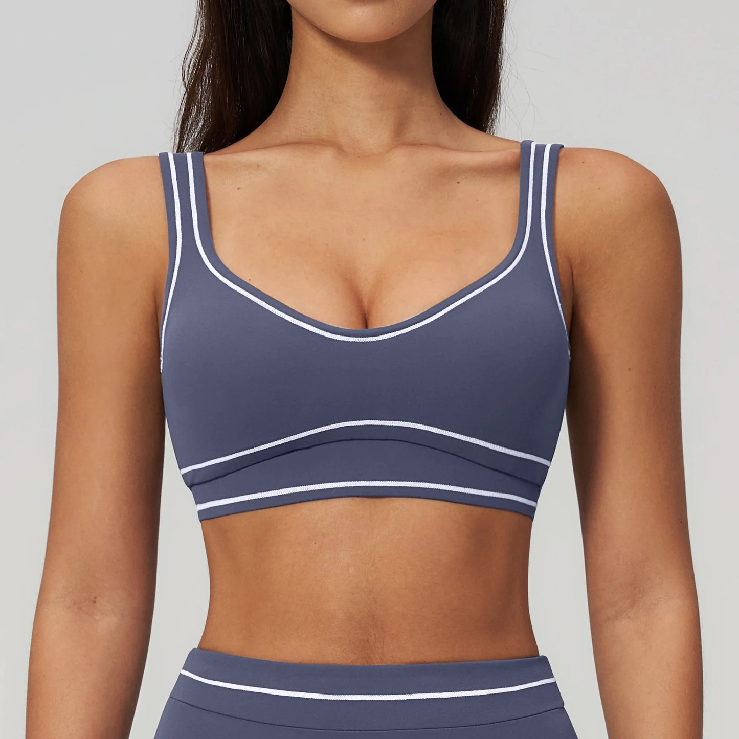 Ningyu Color Contrast Yoga Bra Women's Breathable Gym Fitness Bra Shockproof Sport Underwear Female Workout Bra Push Up Crop Top