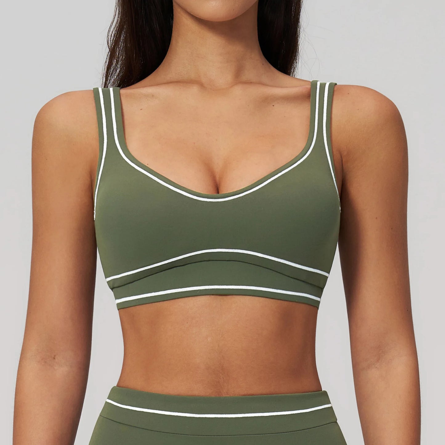 Ningyu Color Contrast Yoga Bra Women's Breathable Gym Fitness Bra Shockproof Sport Underwear Female Workout Bra Push Up Crop Top