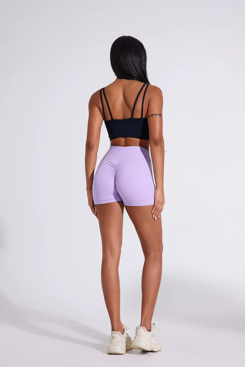 QINACTIVE Women's Sports Shorts High Elasticity Tight Fitting High Waist and Buttocks Yoga Shorts Fitness Outdoor Sport