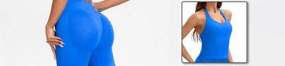 NCLAGEN Strappy Bra Gym Top Women High Support Thin Strap Seamless Halter Sports Bras Scrunch Workout Yoga Underwear With Pads