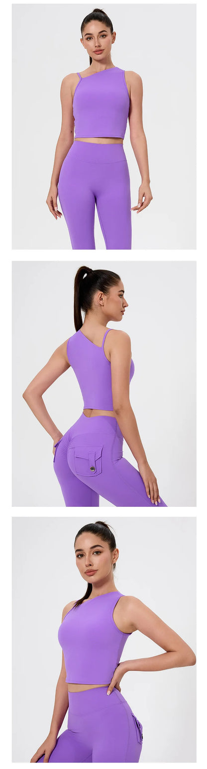 QINACTIVE Women's Tight fitting sports vest yoga vest sports back running high-strength shock-absorbing fitness bra