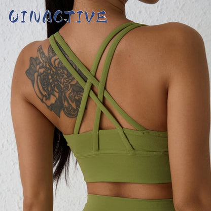 QINACTIVE 17 Colors Sports Bra For Women Gym Top Women's Bras Solid Color Nylon Yoga Bra Sexy Top  Breathable Underwear Fitness