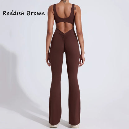 QINACTIV RearV-lift buttocks tight fitting one-piece nude yoga suit winter women's outdoor running sports one-piece fitness suit