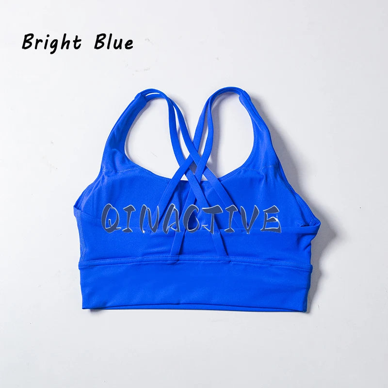 QINACTIVE 17 Colors Sports Bra For Women Gym Top Women's Bras Solid Color Nylon Yoga Bra Sexy Top  Breathable Underwear Fitness