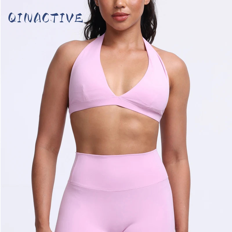 QINACTIVE Women's Yoga Sports Bra Running Fitness Cycling Removable Padded Breathable Comfortable Bra