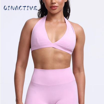 QINACTIVE Women's Yoga Sports Bra Running Fitness Cycling Removable Padded Breathable Comfortable Bra