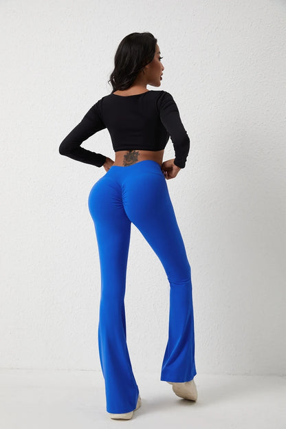 QINACTIV Flare Leggings Yoga Pants Women Bell-bottoms Yoga Trousers High Waist Fitness Pants Stretch Gym Casual Sports
