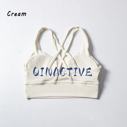 QINACTIVE 17 Colors Sports Bra For Women Gym Top Women's Bras Solid Color Nylon Yoga Bra Sexy Top  Breathable Underwear Fitness