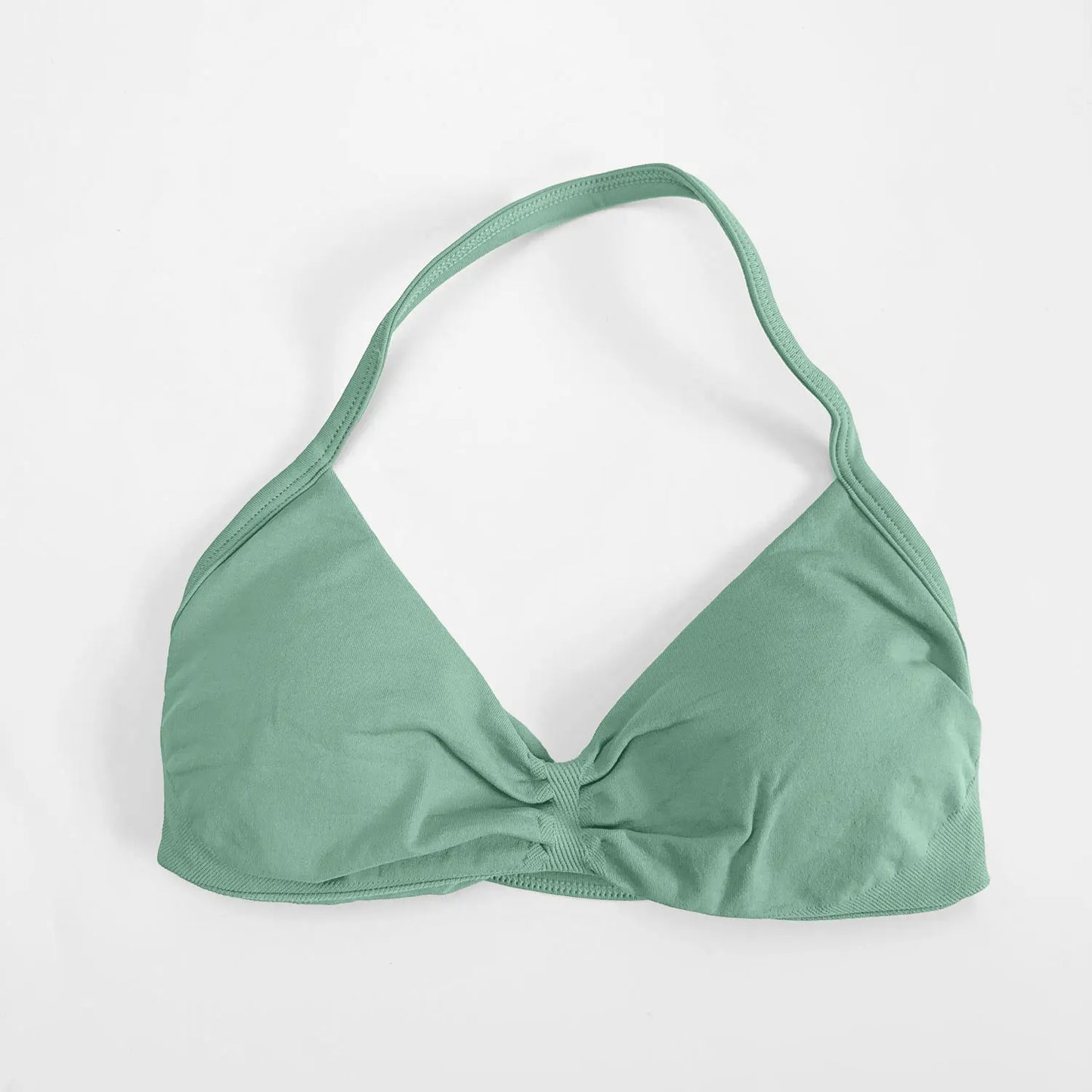 NCLAGEN Strappy Bra Gym Top Women High Support Thin Strap Seamless Halter Sports Bras Scrunch Workout Yoga Underwear With Pads