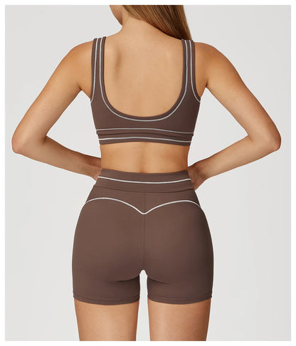 Ningyu Color Contrast Yoga Bra Women's Breathable Gym Fitness Bra Shockproof Sport Underwear Female Workout Bra Push Up Crop Top