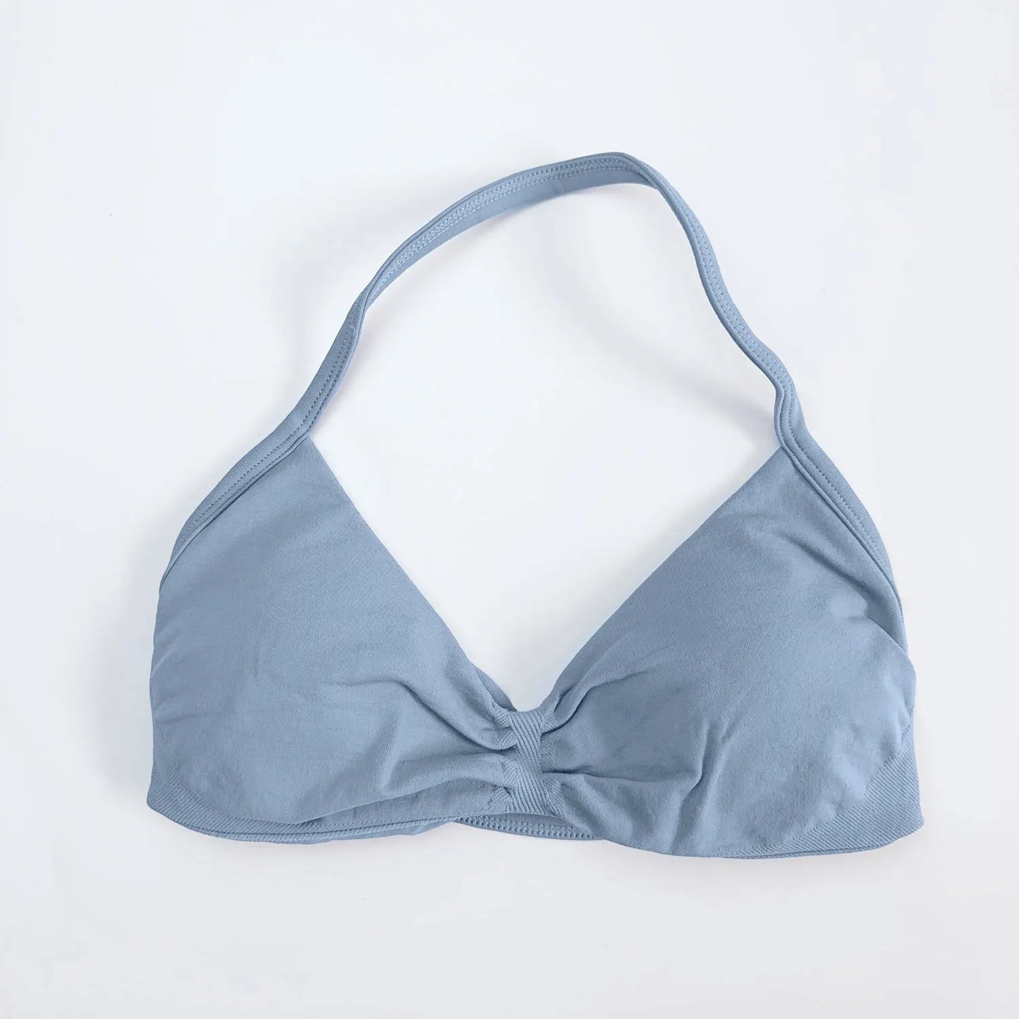 NCLAGEN Strappy Bra Gym Top Women High Support Thin Strap Seamless Halter Sports Bras Scrunch Workout Yoga Underwear With Pads