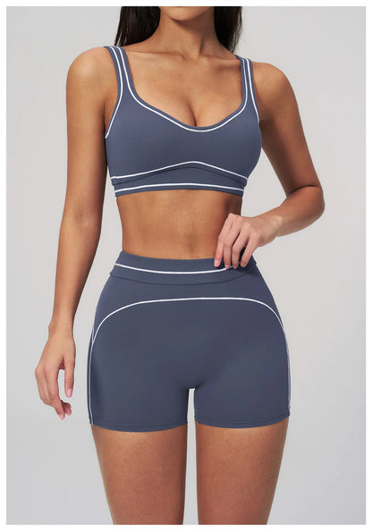 Ningyu Color Contrast Yoga Bra Women's Breathable Gym Fitness Bra Shockproof Sport Underwear Female Workout Bra Push Up Crop Top