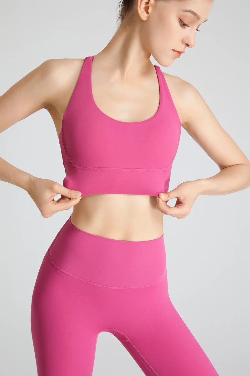 QINACTIVE 17 Colors Sports Bra For Women Gym Top Women's Bras Solid Color Nylon Yoga Bra Sexy Top  Breathable Underwear Fitness