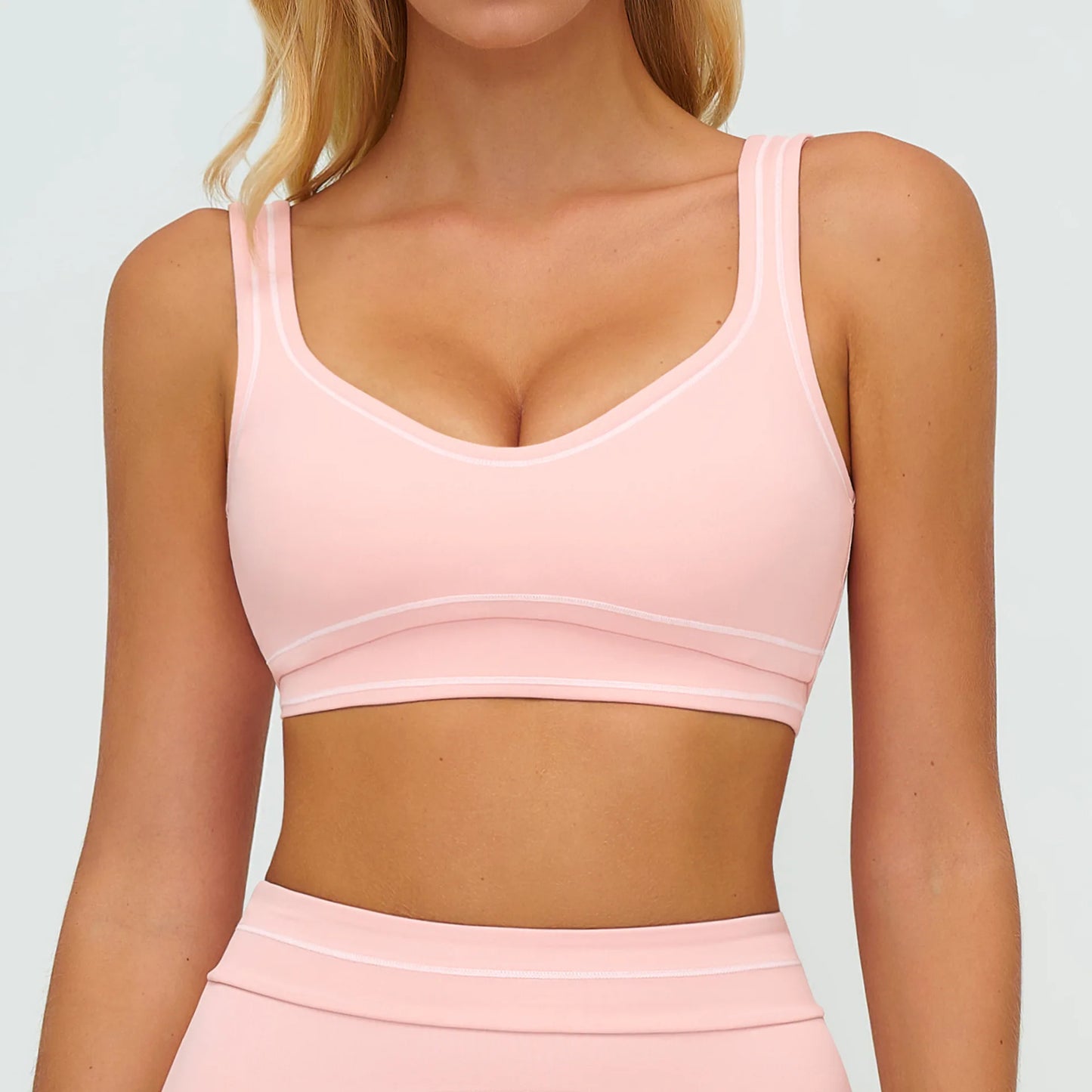 Ningyu Color Contrast Yoga Bra Women's Breathable Gym Fitness Bra Shockproof Sport Underwear Female Workout Bra Push Up Crop Top