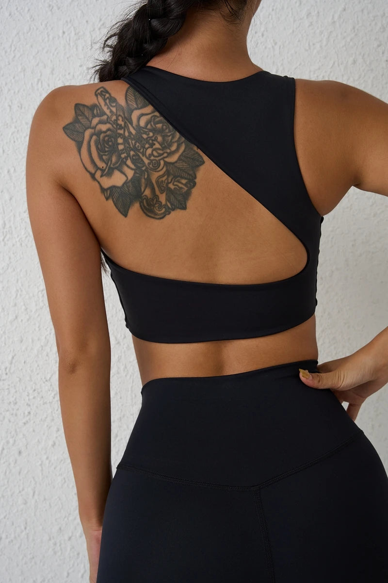 QINACTIVE  Sexy Backless Women Crop Top Fitness Solid Sports Bra Gym Shockproof Workout Yoga Tank Tops