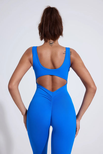 QINACTIV RearV-lift buttocks tight fitting one-piece nude yoga suit winter women's outdoor running sports one-piece fitness suit
