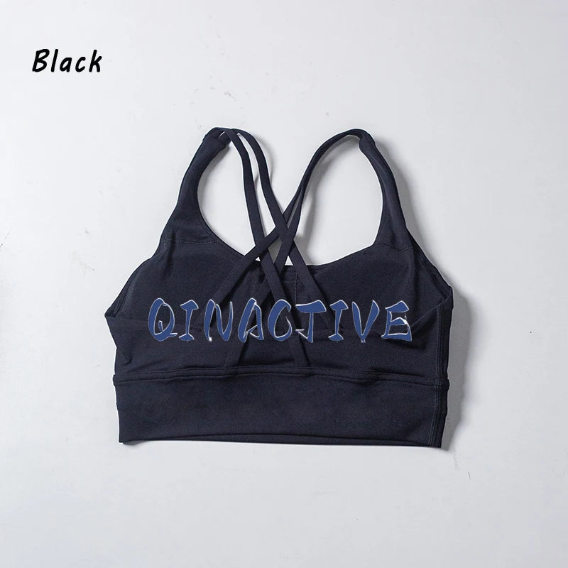 QINACTIVE 17 Colors Sports Bra For Women Gym Top Women's Bras Solid Color Nylon Yoga Bra Sexy Top  Breathable Underwear Fitness