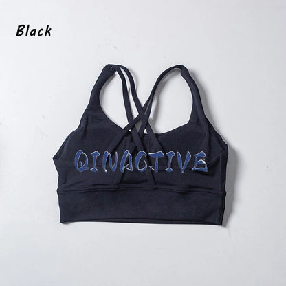 QINACTIVE 17 Colors Sports Bra For Women Gym Top Women's Bras Solid Color Nylon Yoga Bra Sexy Top  Breathable Underwear Fitness