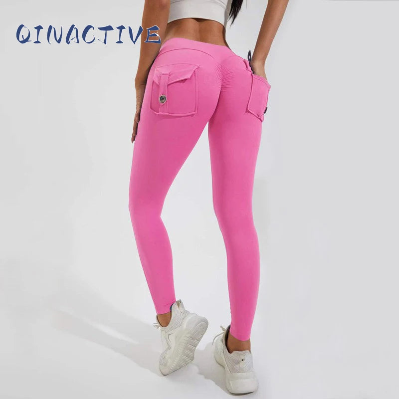QINACTIVE Leggings Women For Gym With Pocket Leggins Yoga Pants Fitness Tights High Waist Fitness Legging Womens Clothing