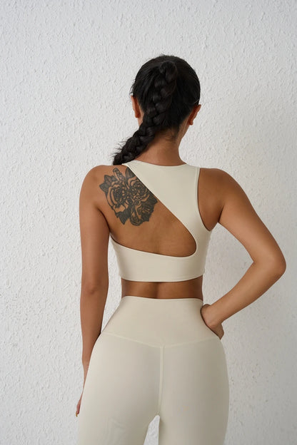 QINACTIVE  Sexy Backless Women Crop Top Fitness Solid Sports Bra Gym Shockproof Workout Yoga Tank Tops