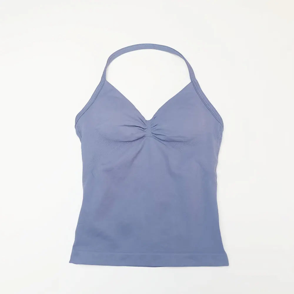 NCLAGEN Impact Longline Strappy Top Sports Yoga Vest Women's Fitness Tank Top Gym Beautiful Open Back Bra Running Workout Halter