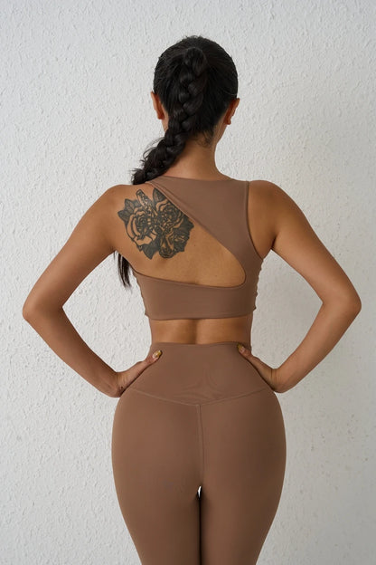 QINACTIVE  Sexy Backless Women Crop Top Fitness Solid Sports Bra Gym Shockproof Workout Yoga Tank Tops