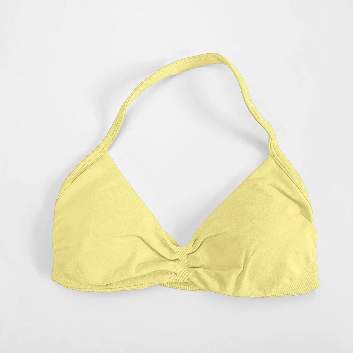 NCLAGEN Strappy Bra Gym Top Women High Support Thin Strap Seamless Halter Sports Bras Scrunch Workout Yoga Underwear With Pads
