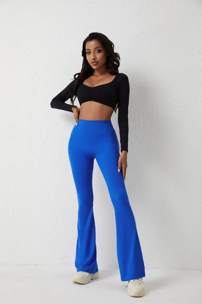QINACTIV Flare Leggings Yoga Pants Women Bell-bottoms Yoga Trousers High Waist Fitness Pants Stretch Gym Casual Sports