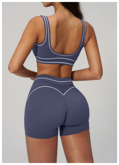 Ningyu Color Contrast Yoga Bra Women's Breathable Gym Fitness Bra Shockproof Sport Underwear Female Workout Bra Push Up Crop Top