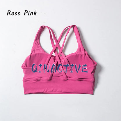 QINACTIVE 17 Colors Sports Bra For Women Gym Top Women's Bras Solid Color Nylon Yoga Bra Sexy Top  Breathable Underwear Fitness