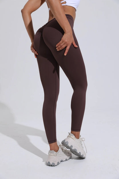 QINACTIVE V-Back Leggings Sports Yoga Pants Women Fitness Gym Tights High Waist Leggings Push Up