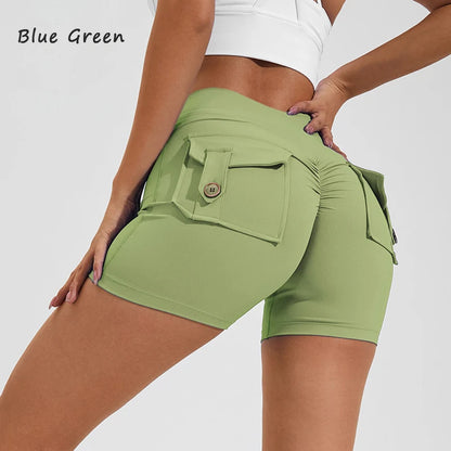 DIAS FIT JOY Tight Women's Shorts Pocket high waist lifting buttocks quick drying yoga shorts