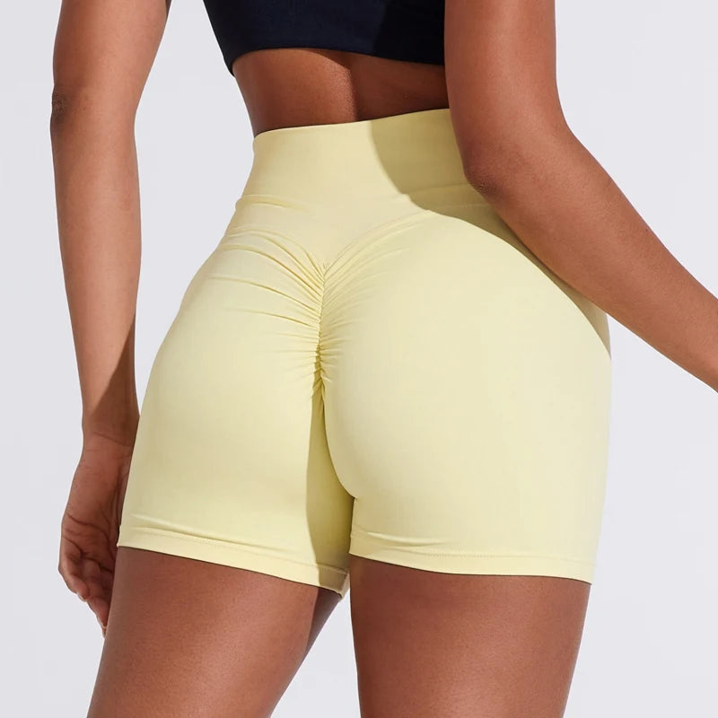 QINACTIVE Women's Sports Shorts High Elasticity Tight Fitting High Waist and Buttocks Yoga Shorts Fitness Outdoor Sport