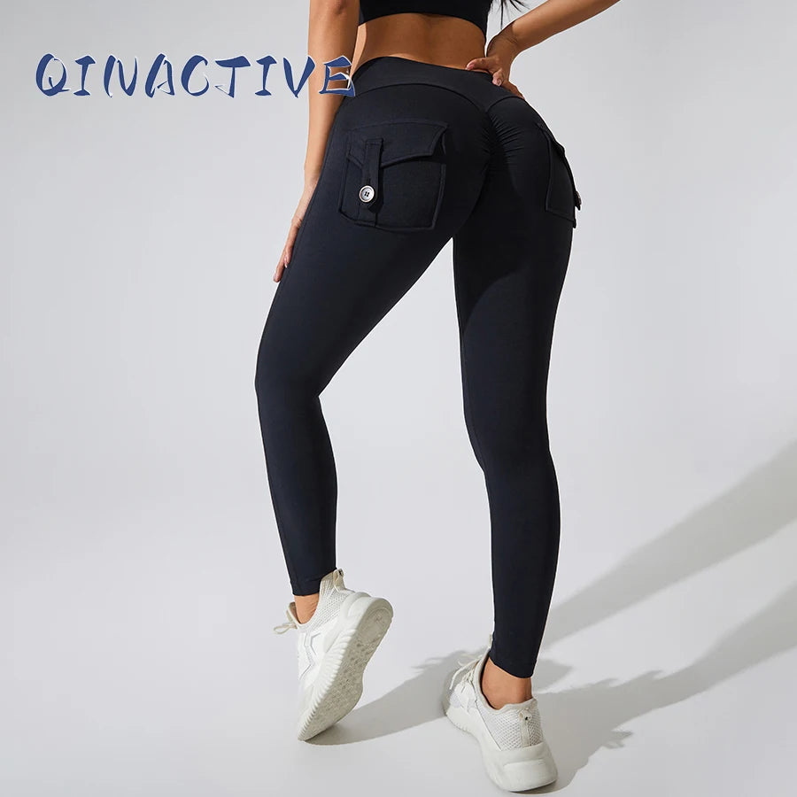 QINACTIVE Leggings Women For Gym With Pocket Leggins Yoga Pants Fitness Tights High Waist Fitness Legging Womens Clothing