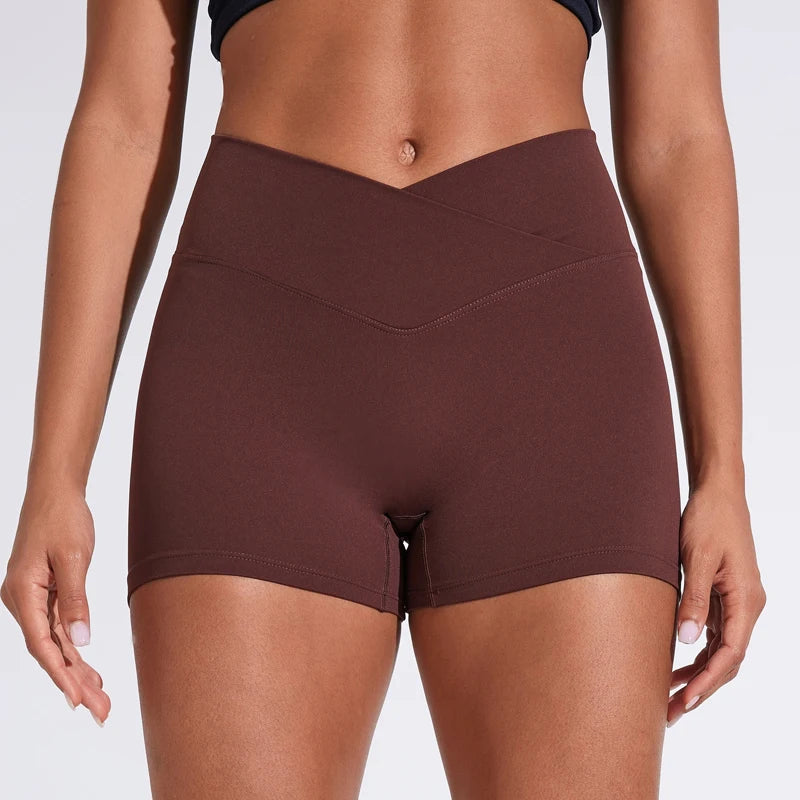 QINACTIVE Women's Sports Shorts High Elasticity Tight Fitting High Waist and Buttocks Yoga Shorts Fitness Outdoor Sport