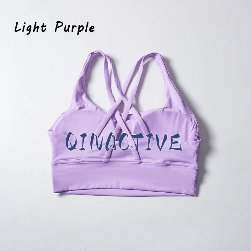 QINACTIVE 17 Colors Sports Bra For Women Gym Top Women's Bras Solid Color Nylon Yoga Bra Sexy Top  Breathable Underwear Fitness