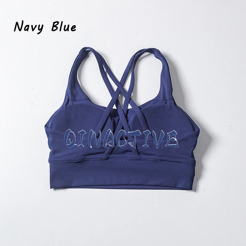 QINACTIVE 17 Colors Sports Bra For Women Gym Top Women's Bras Solid Color Nylon Yoga Bra Sexy Top  Breathable Underwear Fitness