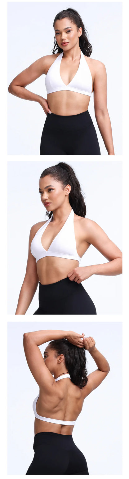 QINACTIVE Women's Yoga Sports Bra Running Fitness Cycling Removable Padded Breathable Comfortable Bra