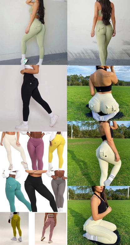 QINACTIVE Leggings Women For Gym With Pocket Leggins Yoga Pants Fitness Tights High Waist Fitness Legging Womens Clothing