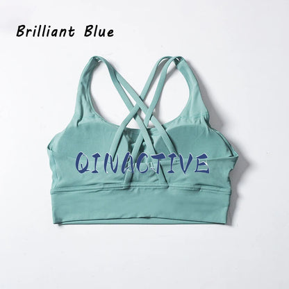 QINACTIVE 17 Colors Sports Bra For Women Gym Top Women's Bras Solid Color Nylon Yoga Bra Sexy Top  Breathable Underwear Fitness