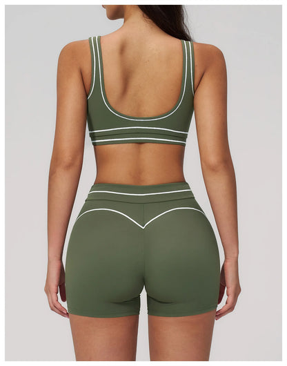 Ningyu Color Contrast Yoga Bra Women's Breathable Gym Fitness Bra Shockproof Sport Underwear Female Workout Bra Push Up Crop Top