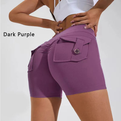 DIAS FIT JOY Tight Women's Shorts Pocket high waist lifting buttocks quick drying yoga shorts