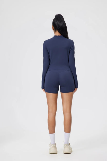 QINACTIVE Women's Fitness Jacket Quick Drying Tight Zipper Yoga Top Sports Long Sleeved Outerwear Running Yoga Coat
