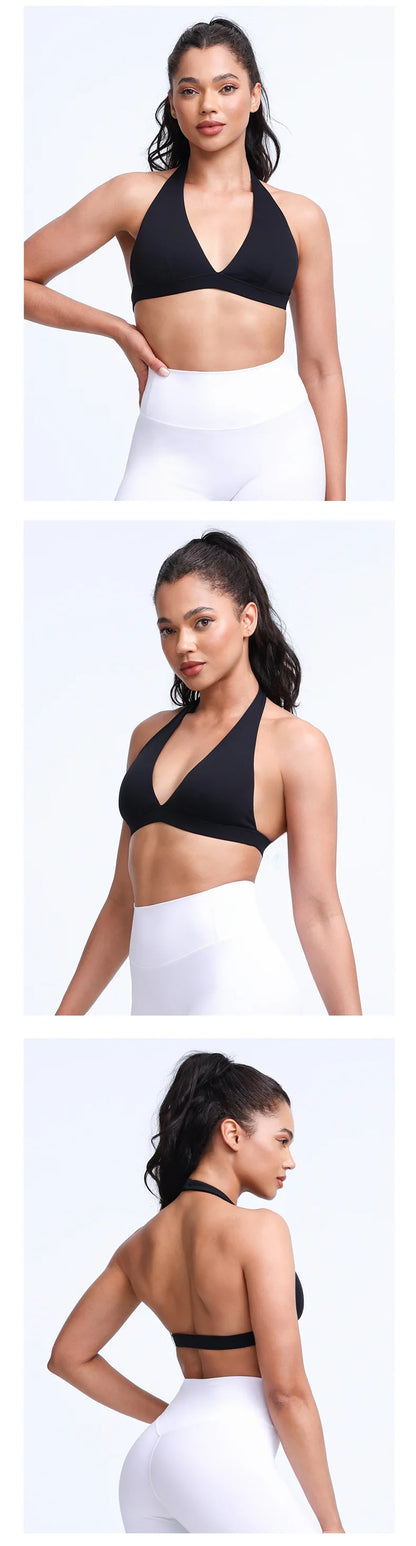 QINACTIVE Women's Yoga Sports Bra Running Fitness Cycling Removable Padded Breathable Comfortable Bra