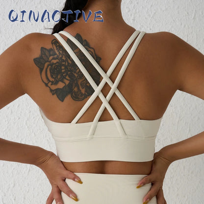 QINACTIVE 17 Colors Sports Bra For Women Gym Top Women's Bras Solid Color Nylon Yoga Bra Sexy Top  Breathable Underwear Fitness